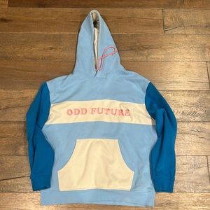 Blue white and pink odd future hoodie